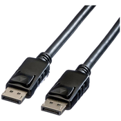 ROLINE Roline DisplayPort priključni kabel DisplayPort vtič 7.50 m črna 11.04.5985 zaščiten DisplayPort kabel, (20421284)