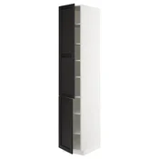 METOD Visoki element s policama/2 vrata, bela/Lerhyttan crno bajcovano, 40x60x220 cm