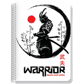 Bilježnica sa spiralom Black&White Warrior - A4, 105 listova, široki redovi, asortiman