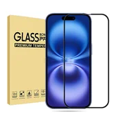 INF 2-Paket kaljenega stekla za zaščito zaslona za iPhone 16 - črn rob, (5000276316)