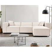 Atelier del Sofa Ugaona garnitura Lora 193x65x303cm Svetlobraon