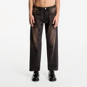 Jeans Obey Studded Boxcar Straight Leg Denim Black Rust Wash W36