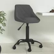 Vidaxl vidaXL Jedilni stol, temno siv, oblazinjen z žametom