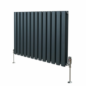 MONSTER Ovalni stebrični radiator in ventili - 600 mm x 780 mm - antracitno siva, (21569922)