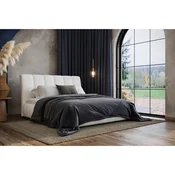 MID.YOU OBLAZINJENA POSTELJA 140 cm x 200 cm , les, tekstil, leseni material naravne barve