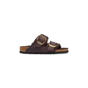 Birkenstock natikači ženski usnjeni Arizona Big Buckle Shearling Oiled Leather