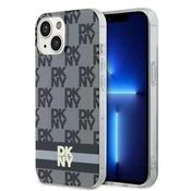 DKNY Etui DKNY IML Checkered Mono Pattern & Printed Stripes MagSafe za iPhone 15/14/13 - črno