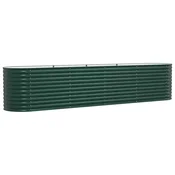 Vidaxl Dvignjena gredica Zelena 400 x 80 x 81 cm Jeklo