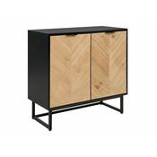 Omarica Berwyn 542 (Svetla les + Črna) Črna, Svetla les, 80x80x40cm, MDF plošča