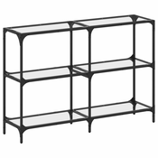 MAISON CHIC konzolna miza - miza ob steni s stekleno površino 118,5x30x81 cm jeklo, (21785857)