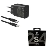 Super hitri polnilnik PD T4510 z močjo 45 W, združljiv s Samsung S25, S24, S24 Ultra, 1 x 1,8 m podatkovni kabel USB-C - C 5A
