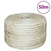 Vidaxl Vrv iz 100 % sisala 8 mm 50 m