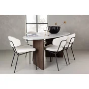 Venture Design Jedilna miza in stol komplet Grönvik in Chico 180x90x75 cm svetlo siva in bela