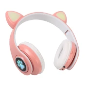 Bežicne slušalice Cat Ear svetlo, Roze