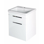 Kozmetična omarica ELLA, 56,5 x 65 x 43 cm, 2 x predal, bela - Bela - 24 - 43.00 - MDF/laminat - Obešen na steno - Samodejno zapiranje - Sapho - ELLA - 56.50 - Sodoben kvadraten - 56,5x65x43 cm - 65.00