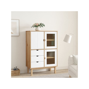 Visoka komoda OTTA smede-bijela 85x43x125 cm masivna borovina