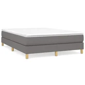 Vidaxl Posteljni okvir z vzmetmi temno siv 140x200 cm tkanina