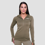 GymBeam Ženski tekaški pulover Pulse 1/2 Zip Vetiver