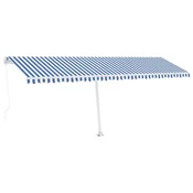 Vidaxl Prostostoječa ročno zložljiva tenda 600x300 cm modra/bela