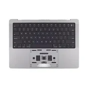 Gornji okvir tipkovnice za MacBook Pro 14, A2918 (2023), s US tipkovnicom i baterijom, Space Gray, 661-35708, Genuine Apple
