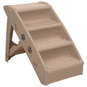 Vidaxl Zložljive stopnice za pse rjave 62x40x49,5 cm