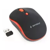 Brezžična optična miška, črno/rdeče barve, za prenosnike ločljivosti do 1600dpi s 4 gumbi in kolescem