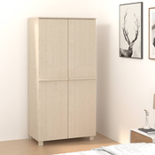 VIDAXL garderobna omara iz trdne borovine (89x50x180cm), medeno rjava