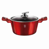 BERLINGERHAUS Posoda z marmornato površino in pokrovom 30 cm Burgundija Metallic Line BH-6192