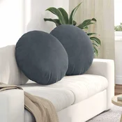 Jastucici za sjedenje 2 pcs Tamno siva O 40 x 13 cm Baršun