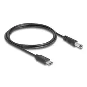 Delock USB Type-C napojni kabel – 1 m, DC 5,5 x 2,1 mm muški priključak
