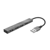 TRUST HALYX USB2.0/4xUSB/Aluminjum/siva