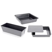 de Buyer Pekač 4713.03, HOMEBAKING box: square molds, 1x folded square, 1x square and 1x rectangular mold