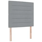 Vidaxl Postelja z vzmetnico z vzmetnico Svetlo siva 90 x 190 cm blago