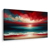 Slika rdeče nebo nad oceanom - 150x100
