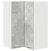 Vidaxl Viseča omarica Beton sivo in bela 57 x 57 x 80 cm