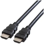 ROLINE Roline HDMI priključni kabel HDMI-A vtič 2.00 m črna 11.04.5572 zaščiten HDMI kabel, (20421289)
