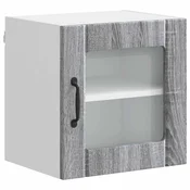 Vidaxl Stenski stekleni omarica LUCCA Siva Sonoma 40 x 31 x 40 cm