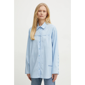Patrizia Pepe Srajca 8C0742/AH74-CA38 Svetlo modra Regular Fit