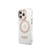 Guess Guess, Magsafe ohišje za Apple iPhone 14 Pro TPU Zlata obroba, Prozorno, (21244220)