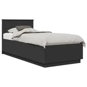 Krevetna konstrukcija Crna 90 x 200 cm Konstruirano drvo