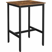 Pravokotna visoka barska miza 60 x 60 x 90 cm, rustikalno rjava in črna | VASAGLE