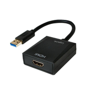 shumee Adapter USB 3.0 na HDMI Full HD 1080p LogiLink 0,15 m siv, USB-A/M na HDMI-A/F