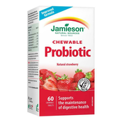 JAMIESON Probiotične sesalne tablete z okusom jagode 60 tablet.
