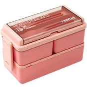 Dvodijelni lunchbox, posuda za hranu - Roza/1400ml KP38299