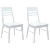 Vidaxl Jedilni stoli 2 szt. Bela 43 x 54 x 89 cm Masivno gumovo les