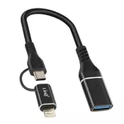 LINQ LinQ, Adapter USB na Lightning in USB-C OTG hiter prenos podatkov, Črna, (5000191902)