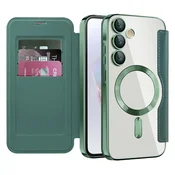 Etui SmartMag Book z Magsafe tehnologijo in RFID denarnico za Samsung Galaxy A35 - green
