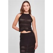 Womens short crocheted neck warmer Top black