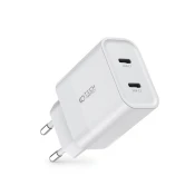Tech-protect C20W polnilnik 2x USB-C 20W PD, bela