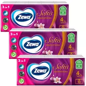 Papirnati robčki, 4-slojni, 10 x 9 kosov, ZEWA Softis, aromaterapija, 90 kosov
